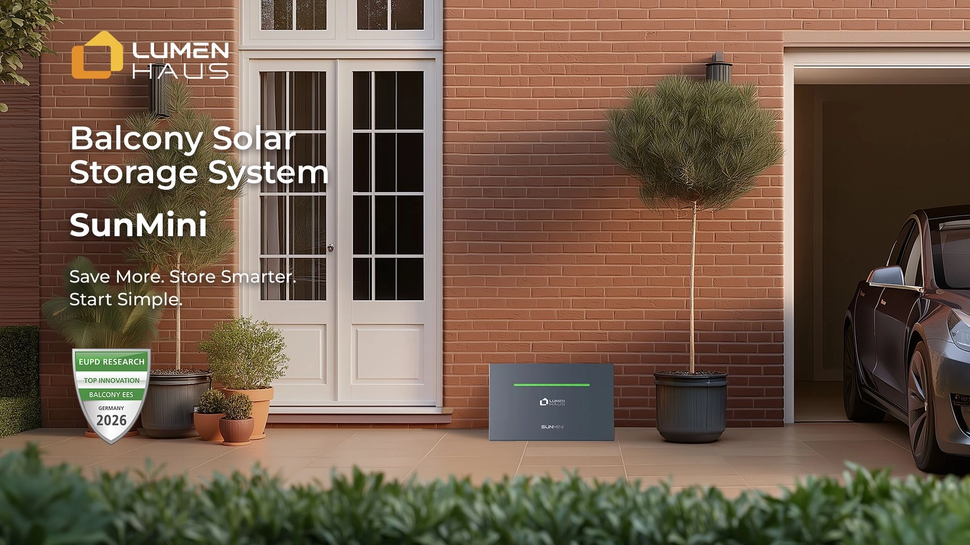 LumenHaus SunMini modular balcony solar battery storage system.webp