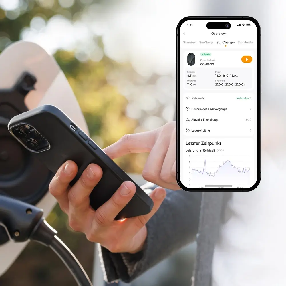 Unterstützt Karten-Swiping/App-Doppelstart, Fernsteuerung, Überwachung und Optimierung des Ladestatus, sorgenfrei und einfach zu bedienen Intelligentes Design mit doppelter Temperaturkontrolle, Selbstabschaltung bei voller Ladung, keine Überhitzung beim Laden.