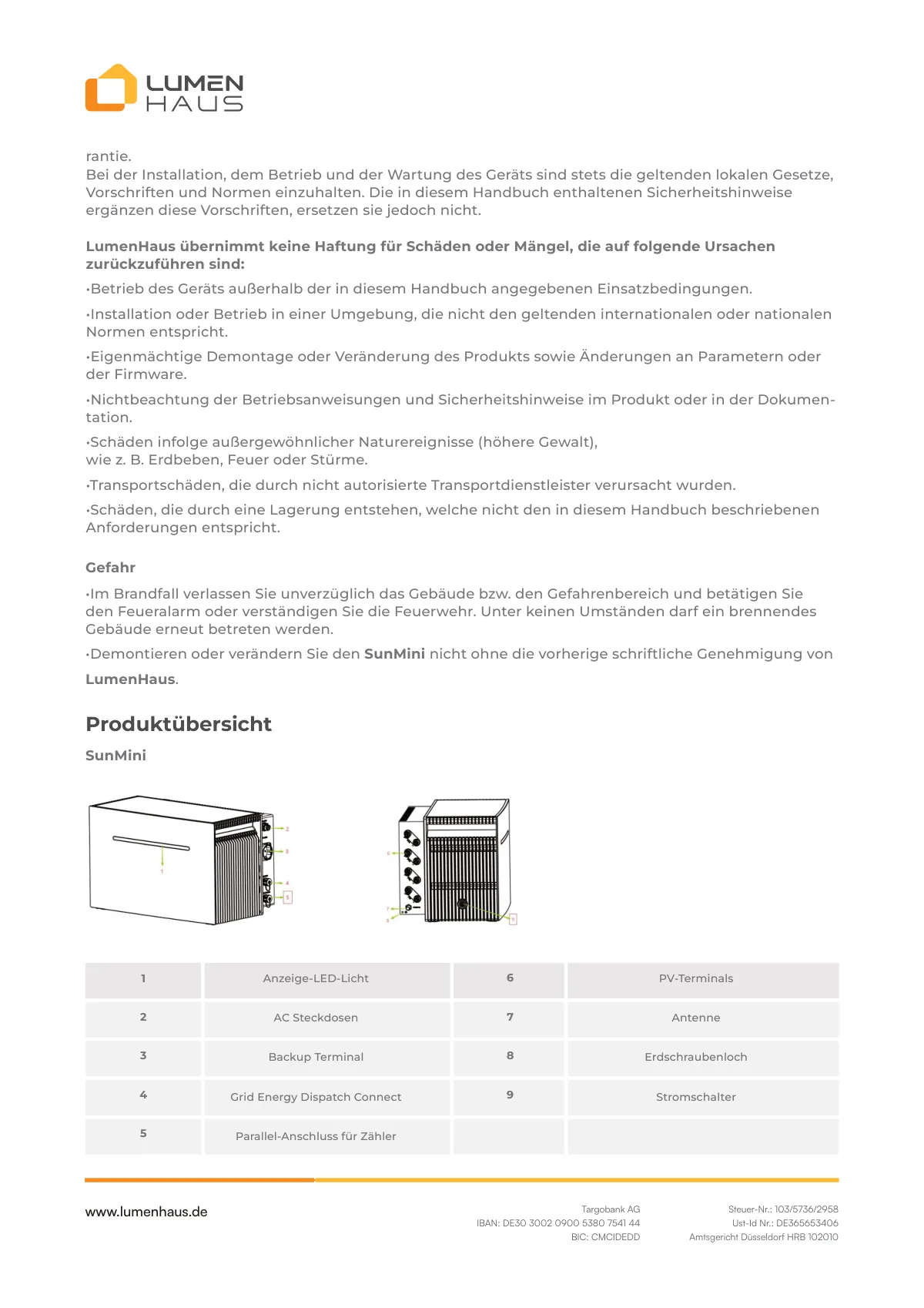myLumenHaus SunMini Benutzerhandbuch PDF - 4