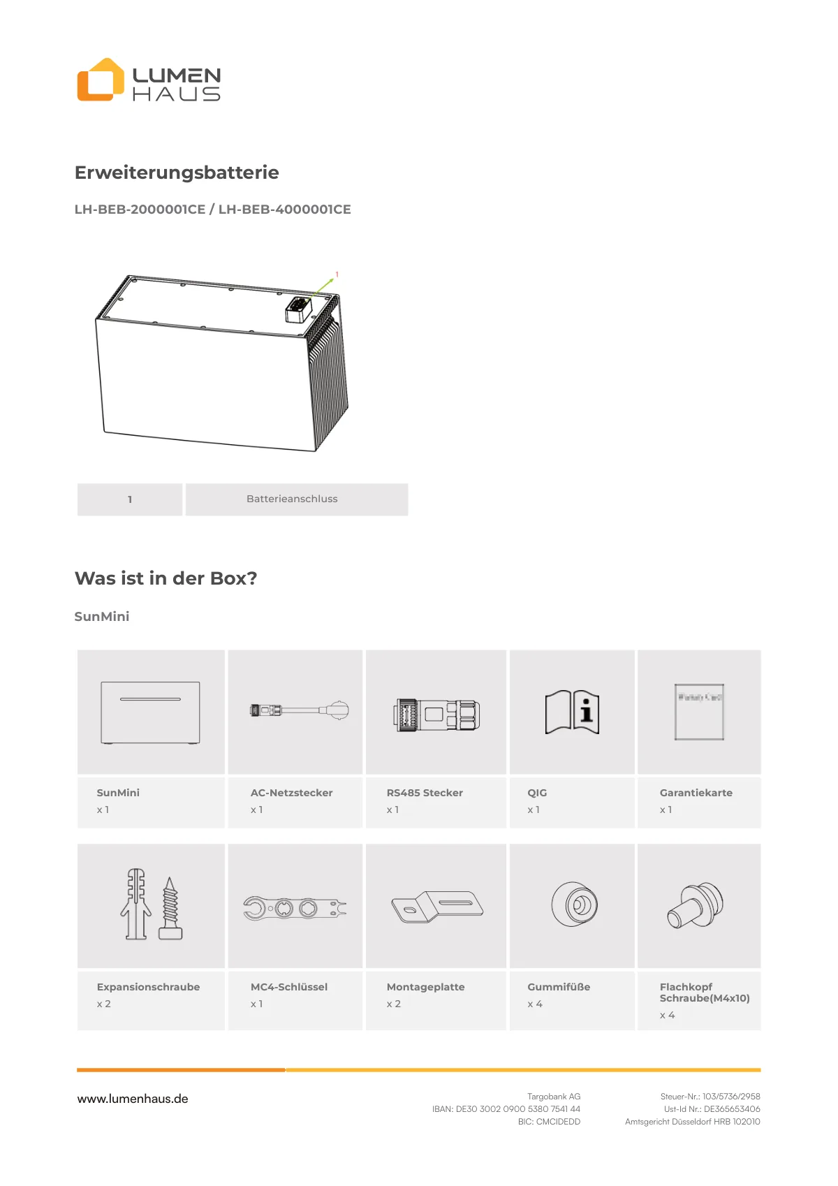 myLumenHaus SunMini Benutzerhandbuch PDF - 5