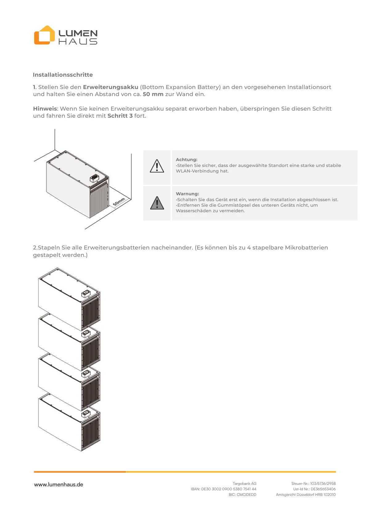 myLumenHaus SunMini Benutzerhandbuch PDF - 10