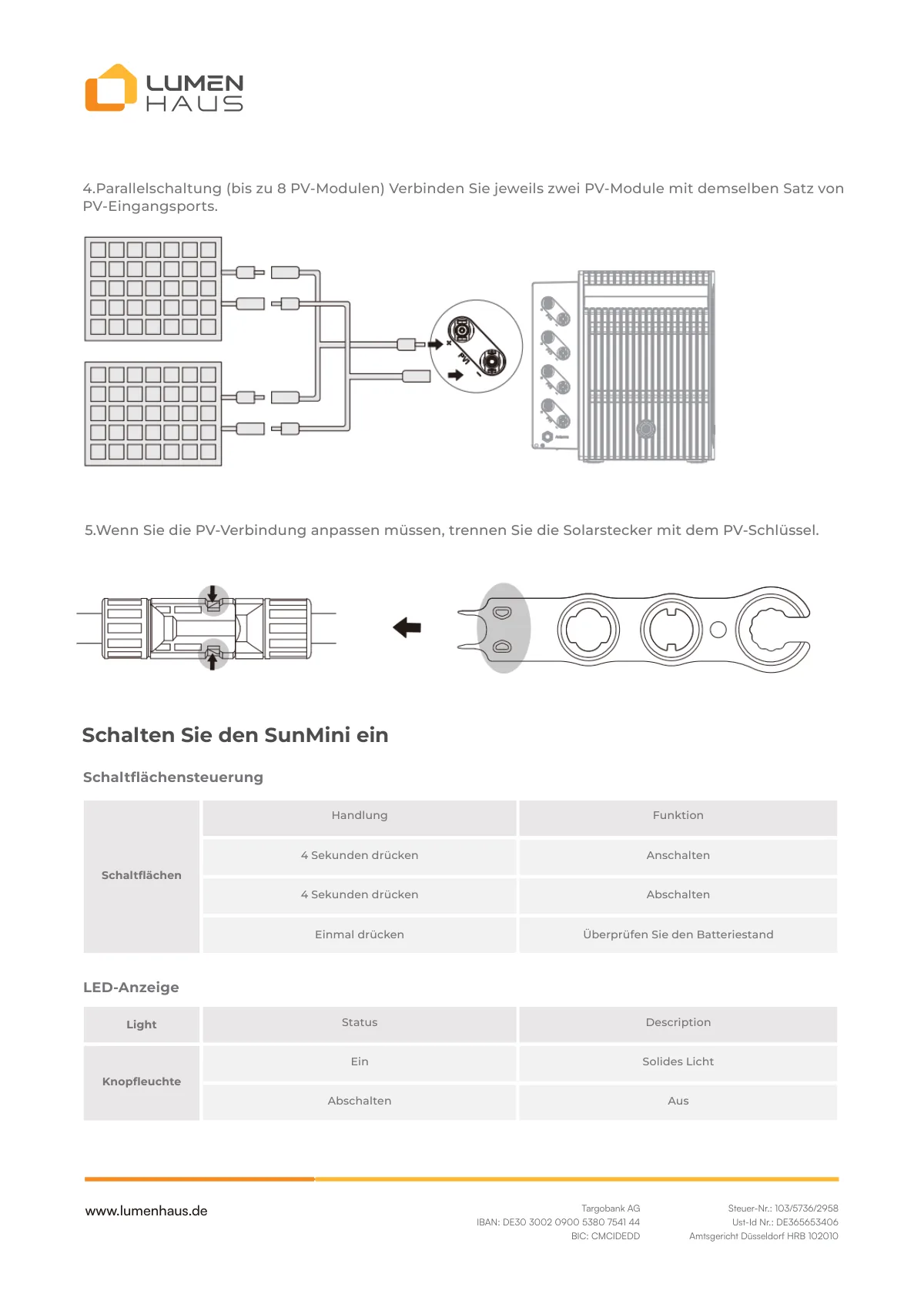 myLumenHaus SunMini Benutzerhandbuch PDF - 13
