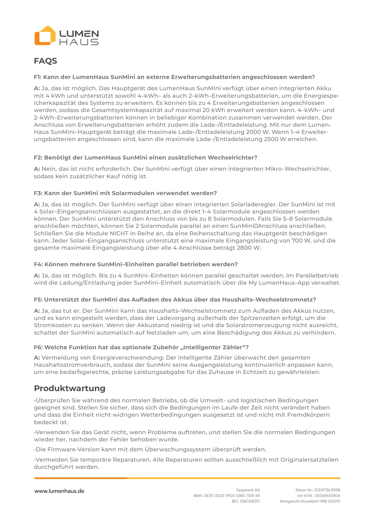 myLumenHaus SunMini Benutzerhandbuch PDF - 16